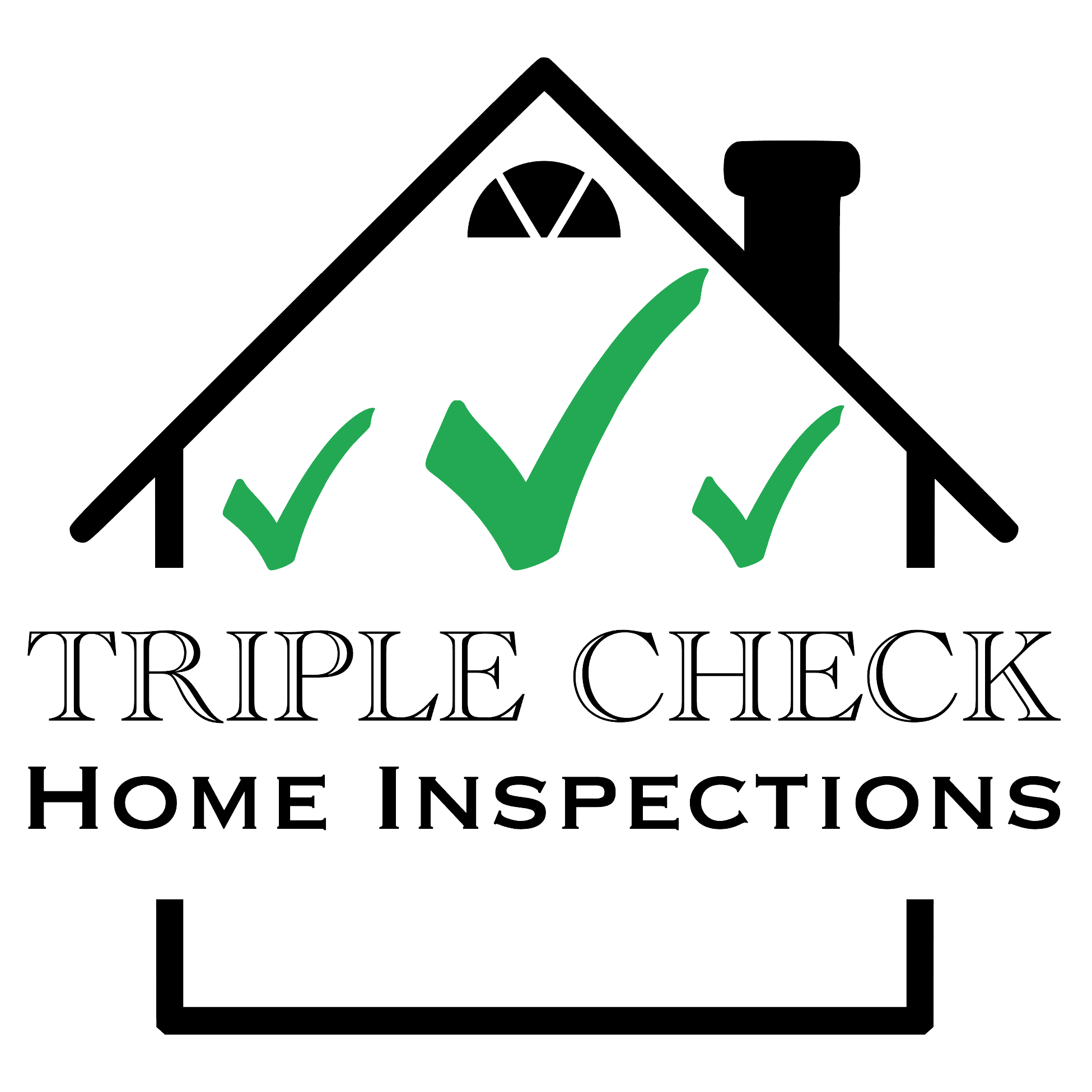 line style house with three checks inside and the words Triple Check Home Inspections